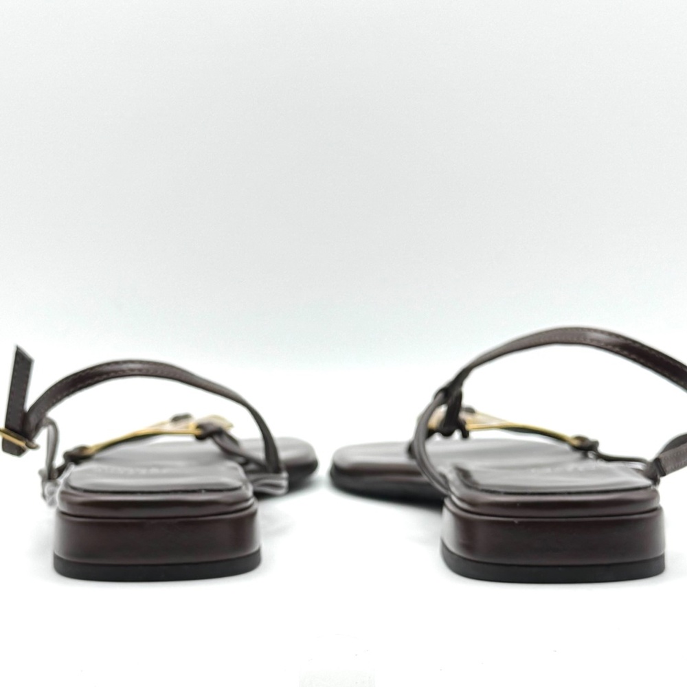 NIB JEFFREY CAMPBELL Chance Slingback Thong Sandals Women's Size 6 Brown Gold - Picture 8 of 12